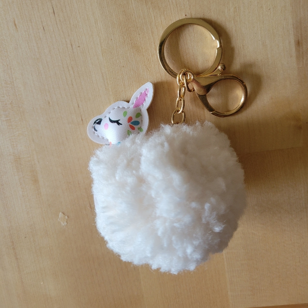 Cute Fuzzy Alpaca Keychain-FREE with another closet purchase